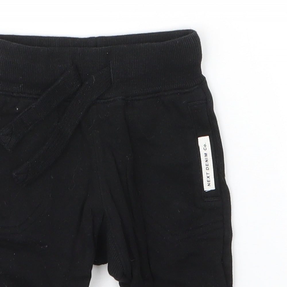 NEXT Baby Black  Cotton Sweatpants Leggings Size 3-6 Months  Drawstring