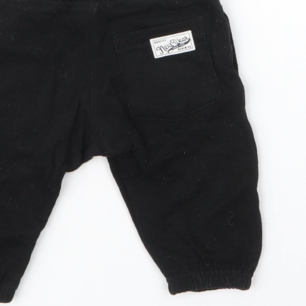 NEXT Baby Black  Cotton Sweatpants Leggings Size 3-6 Months  Drawstring