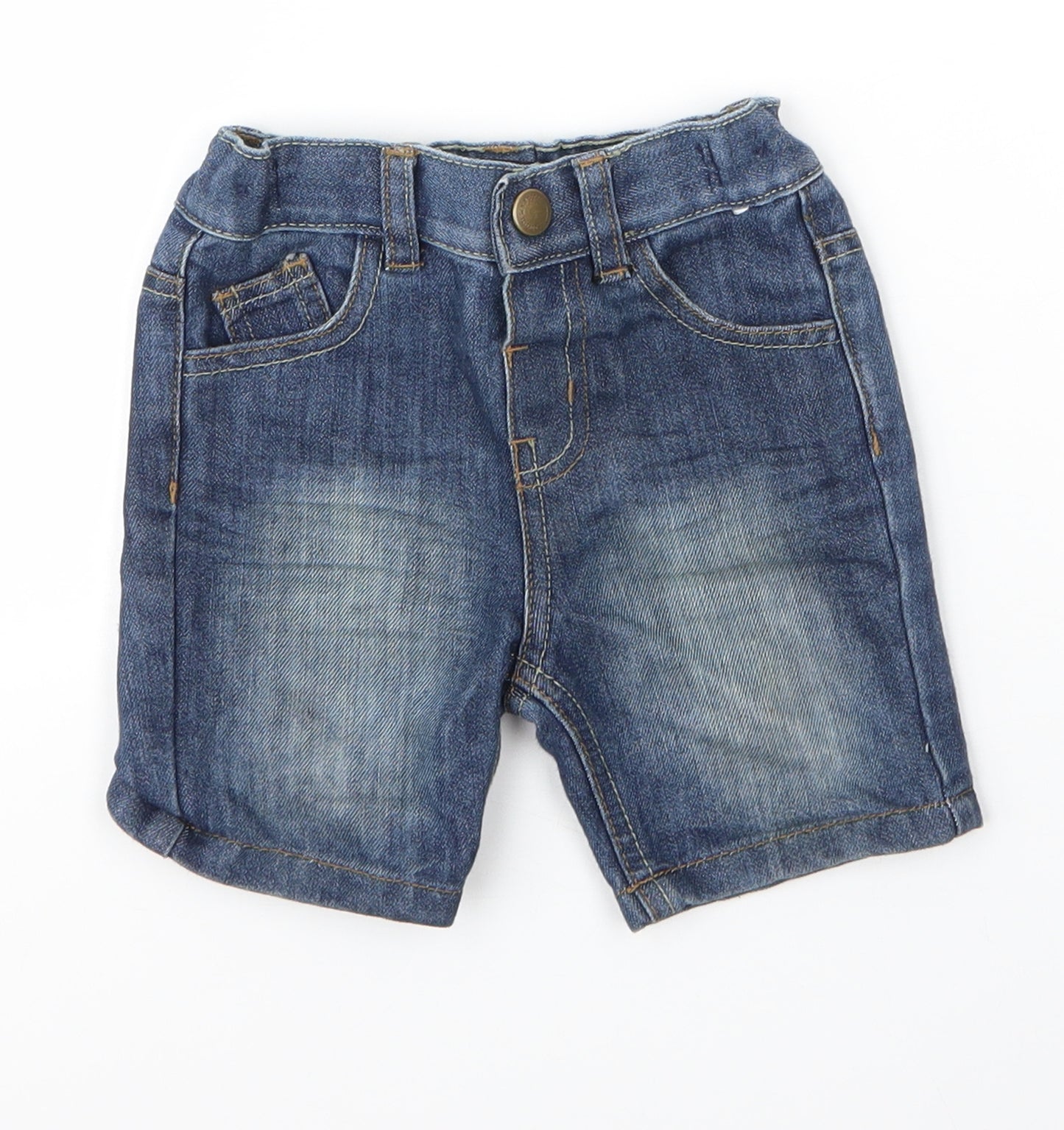Primark Baby Blue  Cotton Capri Jeans Size 12 Months  Button
