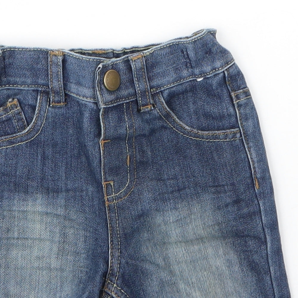 Primark Baby Blue  Cotton Capri Jeans Size 12 Months  Button