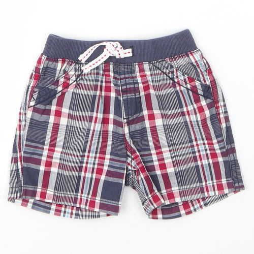Matalan Boys Blue Plaid Cotton Capri Leggings Size 3-6 Months  Drawstring