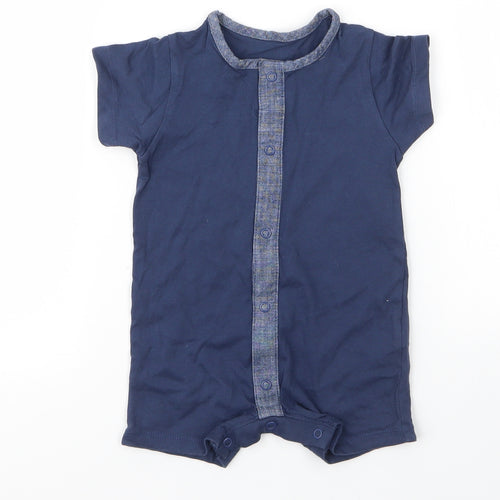 M&S Baby Blue  Cotton Babygrow One-Piece Size 3-6 Months  Snap