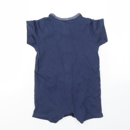 M&S Baby Blue  Cotton Babygrow One-Piece Size 3-6 Months  Snap