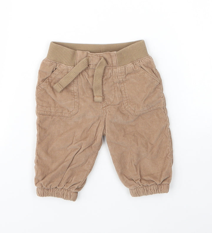 F&F Baby Beige Cotton Capri Jeans Size 3-6 Months Drawstring