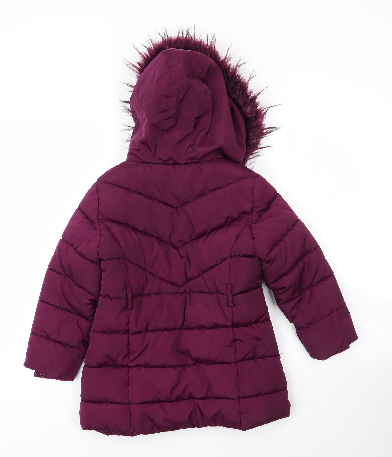 Matalan Girls Purple   Parka Coat Size 6 Years  Zip