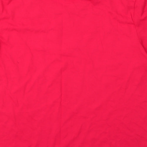 Preworn Womens Red  Cotton Basic T-Shirt Size M Round Neck