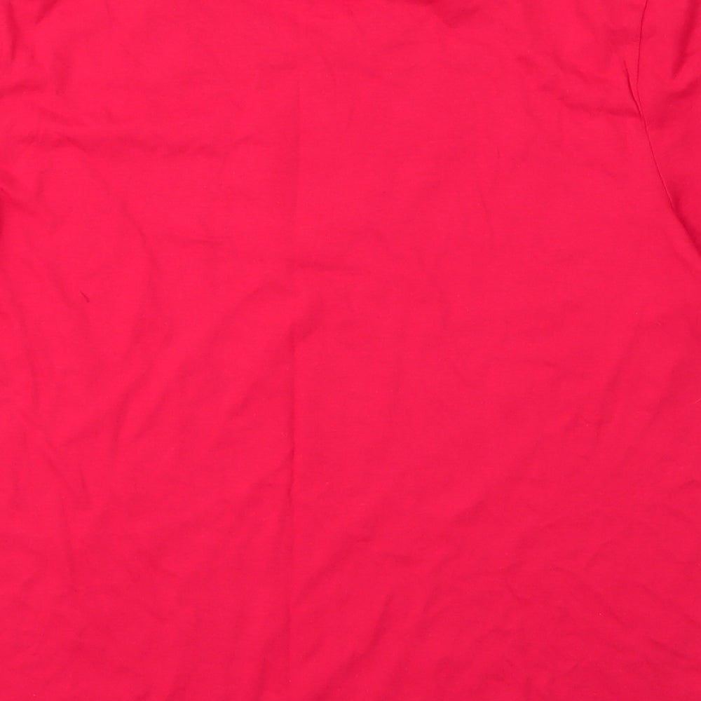 Preworn Womens Red  Cotton Basic T-Shirt Size M Round Neck
