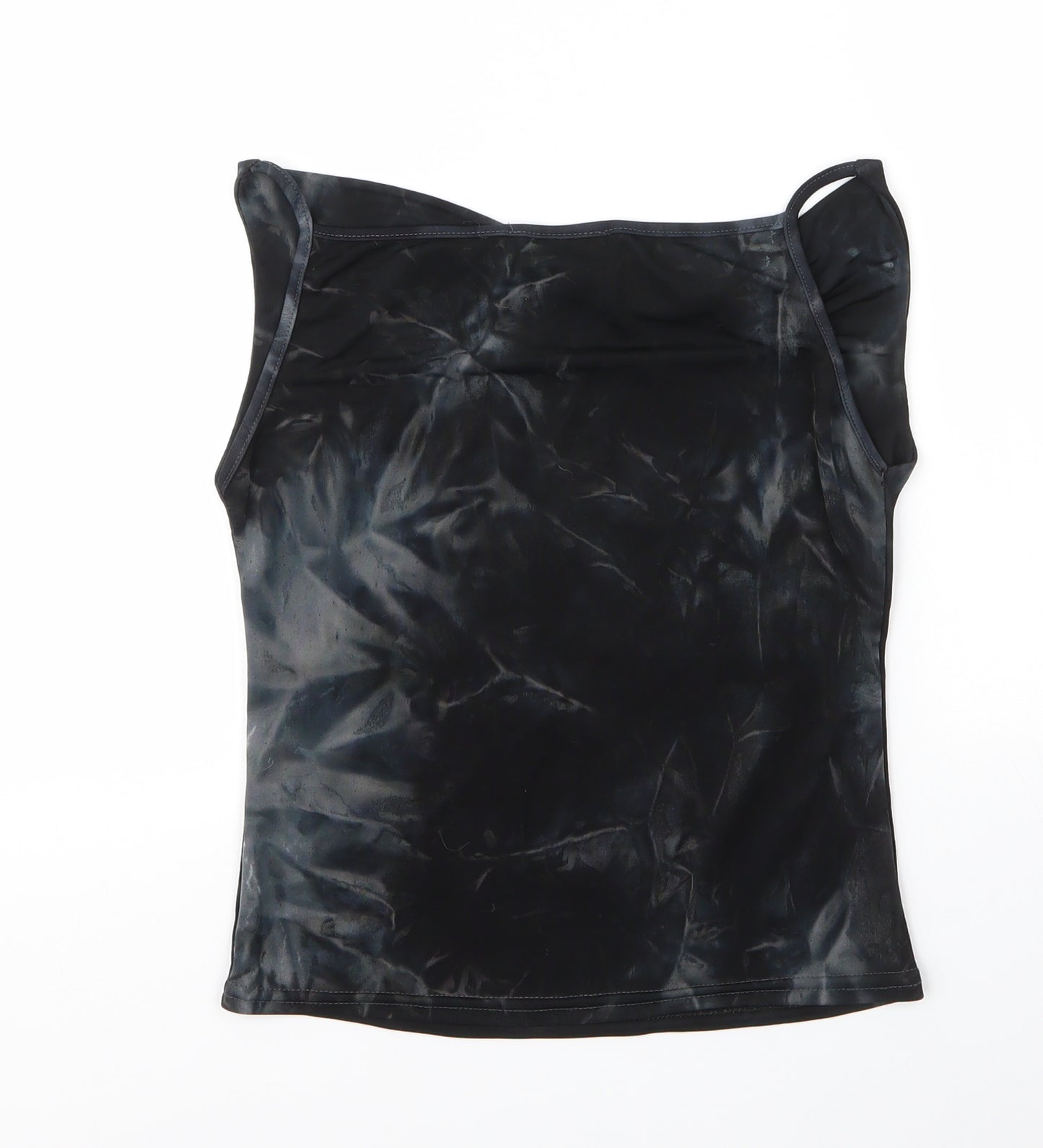 Preworn Womens Black  Polyester Camisole Blouse Size S Cowl Neck