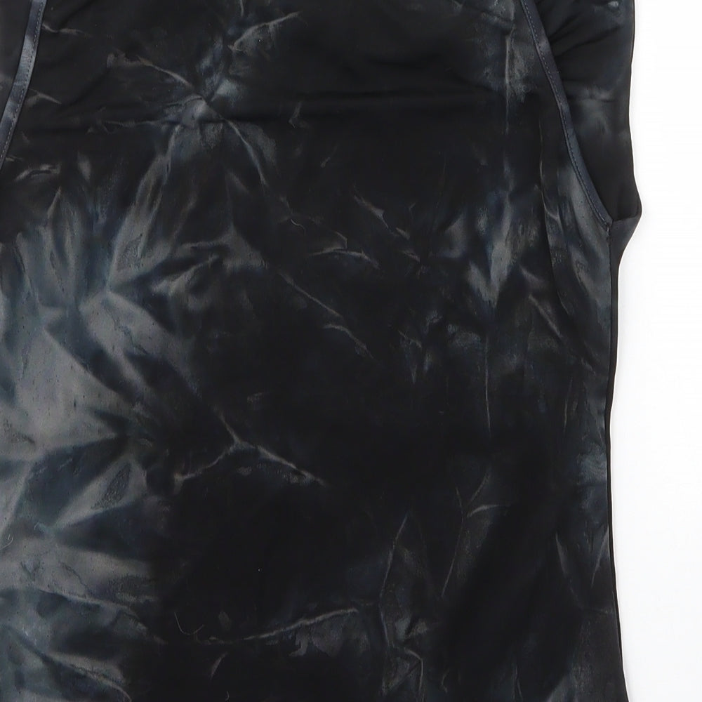 Preworn Womens Black  Polyester Camisole Blouse Size S Cowl Neck