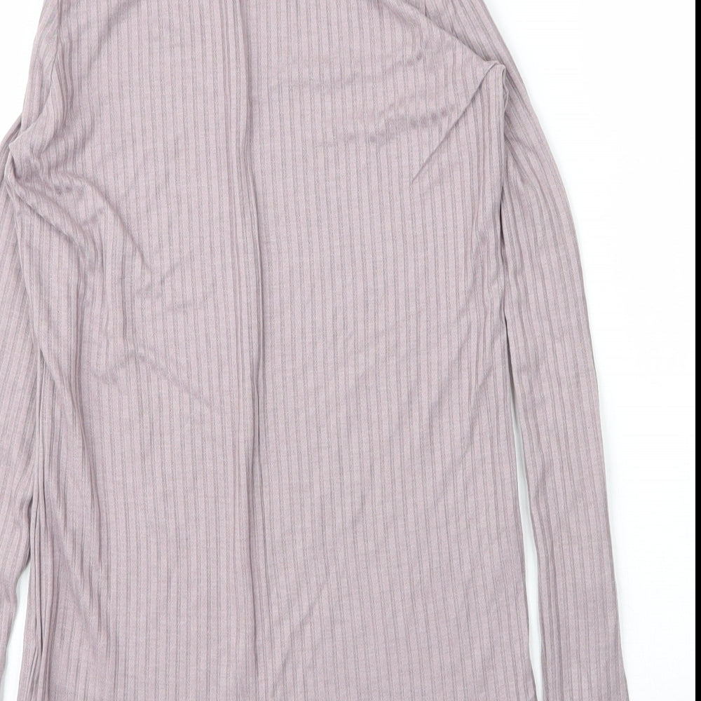 NEXT Womens Purple  Viscose Basic T-Shirt Size 6 Roll Neck