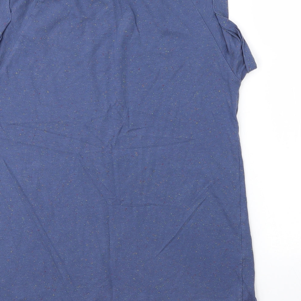 Topshop Womens Blue  Acrylic Basic T-Shirt Size 8 Round Neck