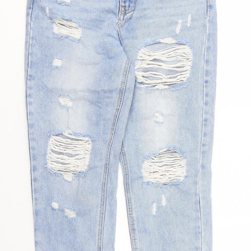 Monday Womens Blue  Cotton Mom Jeans Size S L24 in Regular Zip