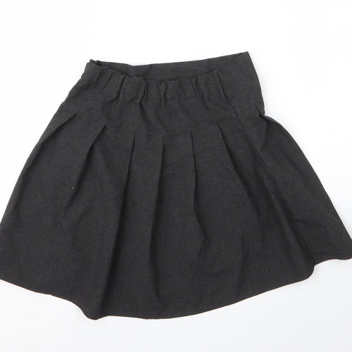 F&F Girls Grey  Viscose Pleated Skirt Size 9 Years  Regular