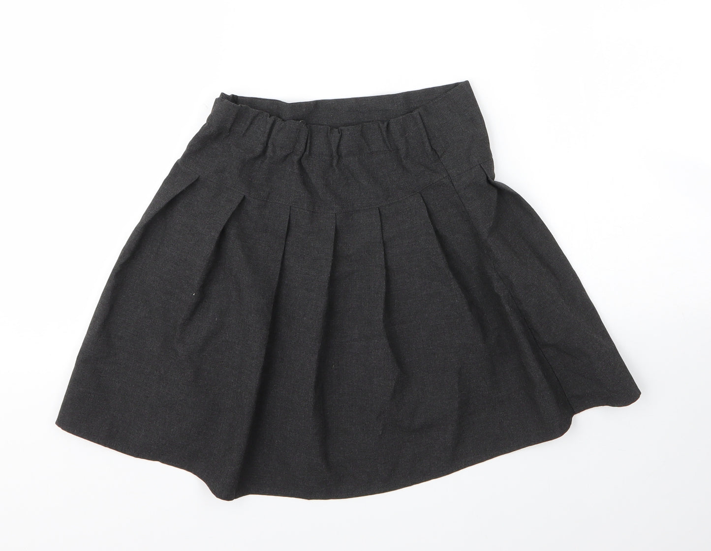 F&F Girls Grey  Viscose Pleated Skirt Size 9 Years  Regular