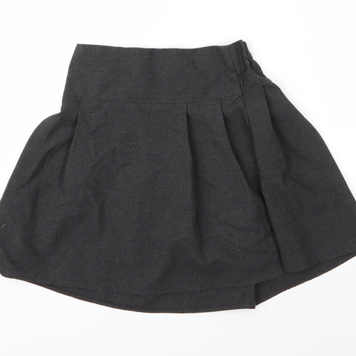 F&F Girls Grey  Viscose Pleated Skirt Size 9 Years  Regular