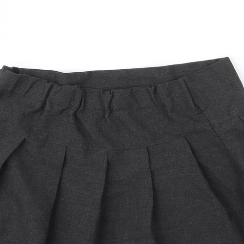 F&F Girls Grey  Viscose Pleated Skirt Size 9 Years  Regular