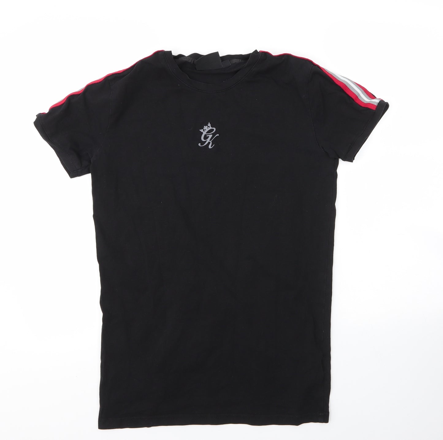 Gym King Mens Black  Cotton Basic T-Shirt Size S Round Neck