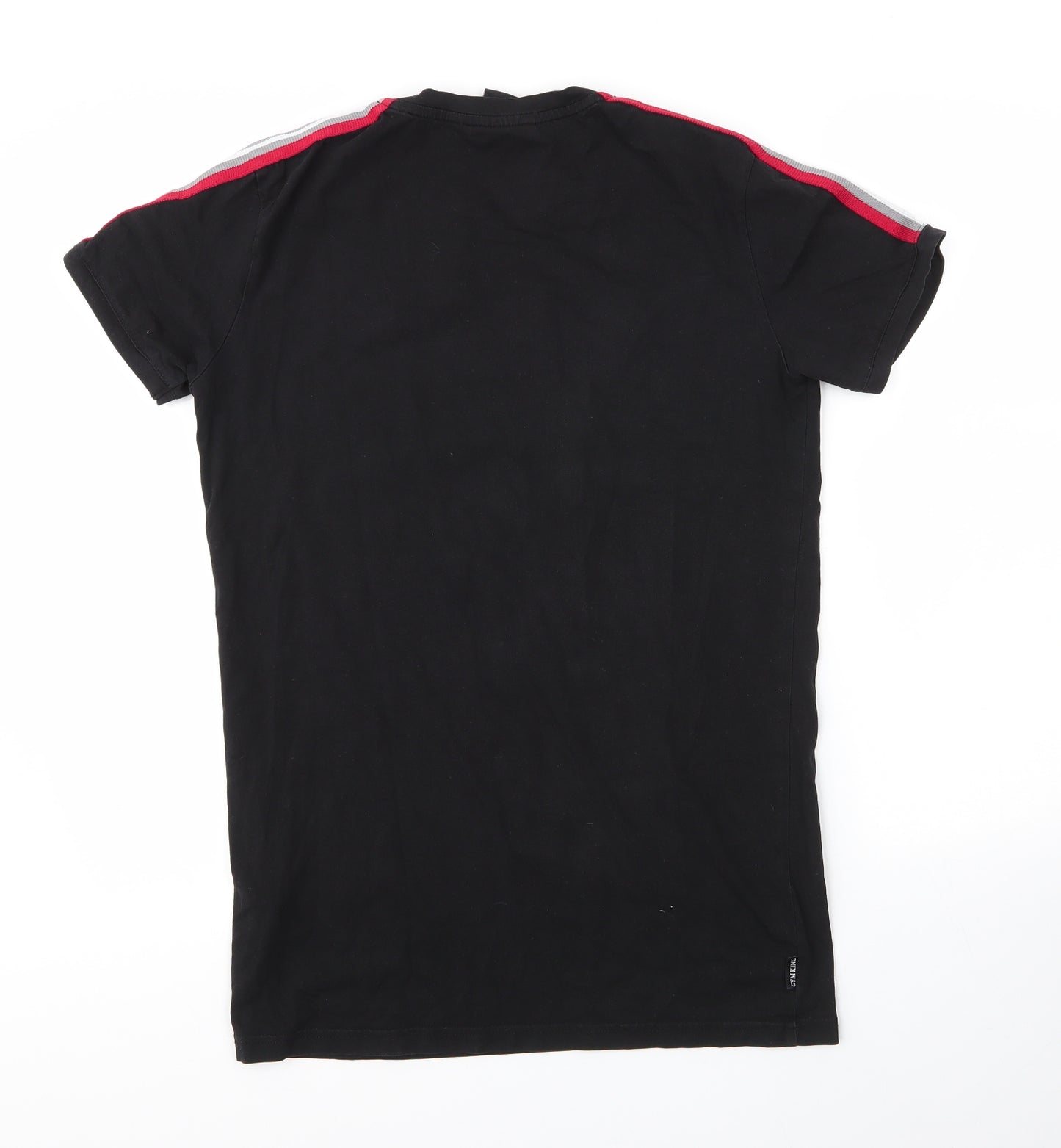 Gym King Mens Black  Cotton Basic T-Shirt Size S Round Neck