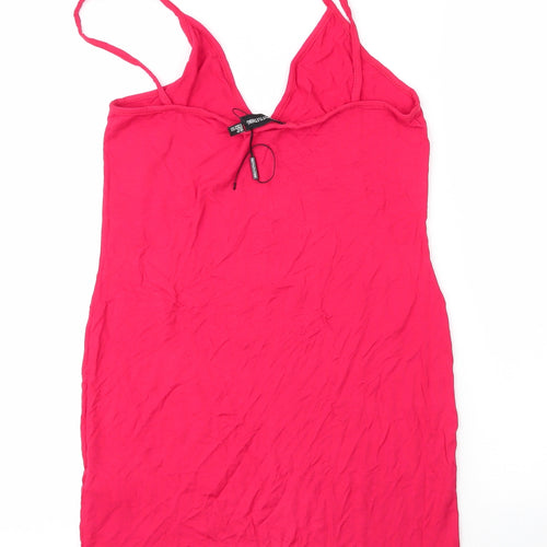 PRETTYLITTLETHING Womens Red  Viscose Camisole Blouse Size 10 V-Neck
