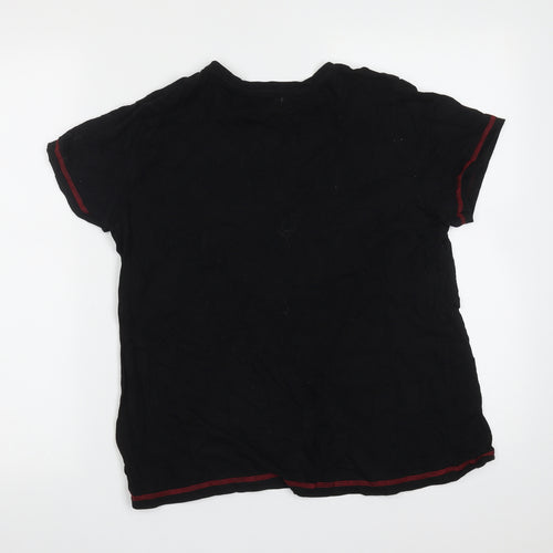 Studio Sleepwear Womens Black Solid Cotton Top Pyjama Top Size 12   - love yourself