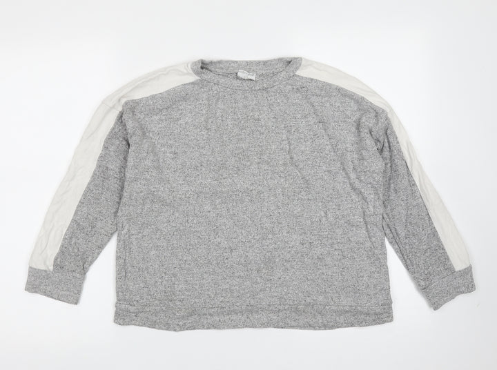 JEFF & CO Womens Grey  Viscose Pullover Sweatshirt Size 10