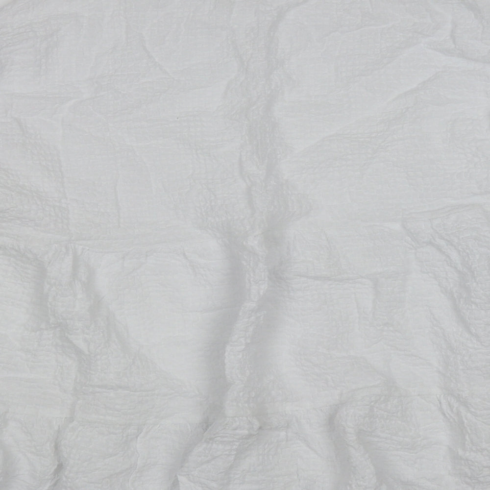 Pep&co Womens White  Cotton Basic Blouse Size 14 Round Neck