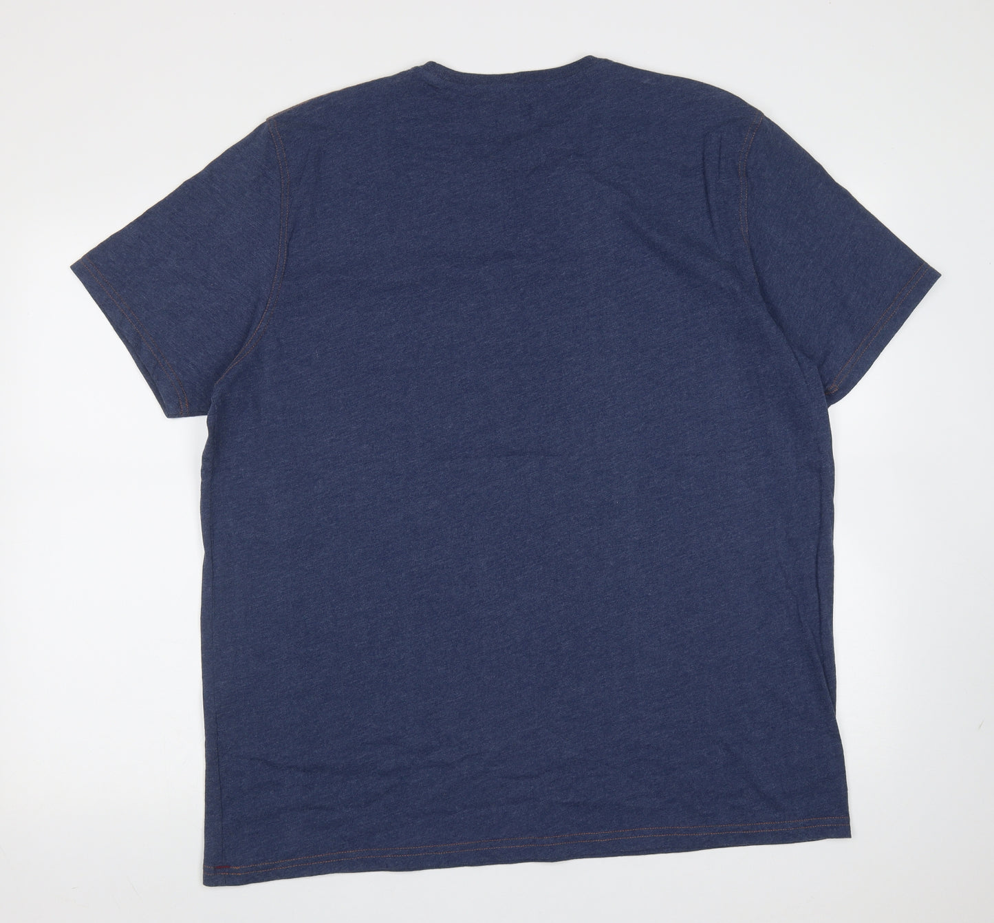 NEXT Mens Blue  Cotton  T-Shirt Size 2XL Round Neck  - stonemason