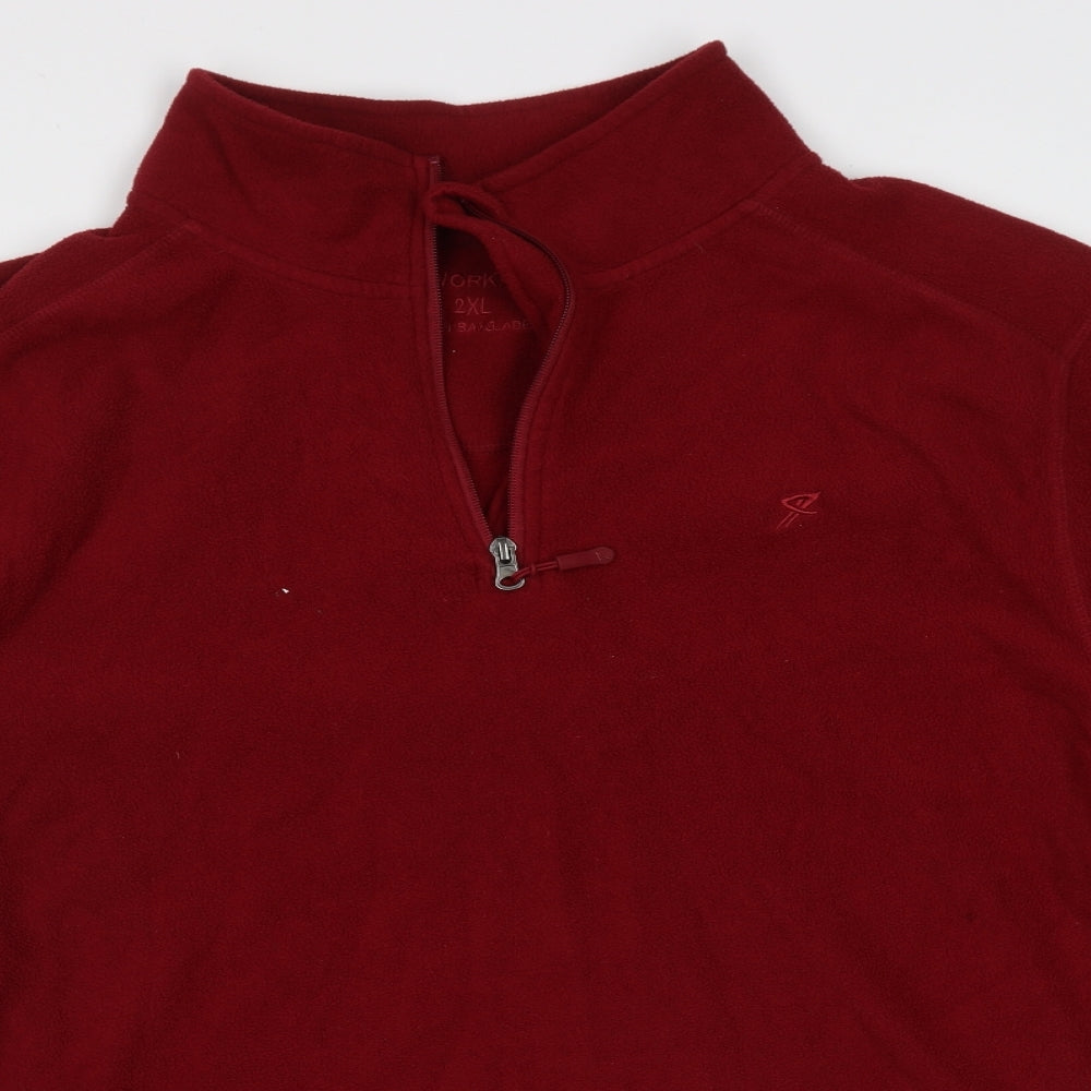 Primark Mens Red High Neck  Polyester Pullover Jumper Size 2XL