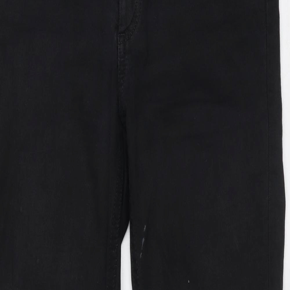 Marks and Spencer Womens Black  Cotton Skinny Jeans Size 8 L26 in Extra-Slim Zip