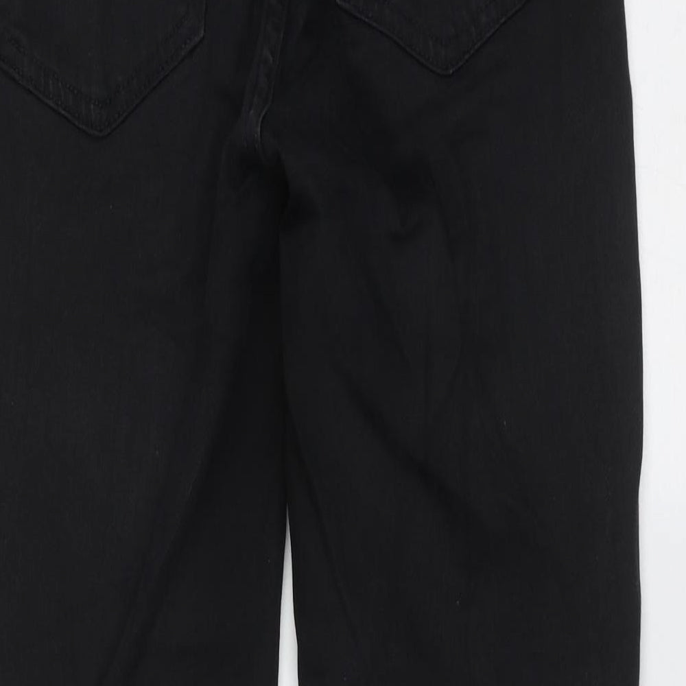 Marks and Spencer Womens Black  Cotton Skinny Jeans Size 8 L26 in Extra-Slim Zip