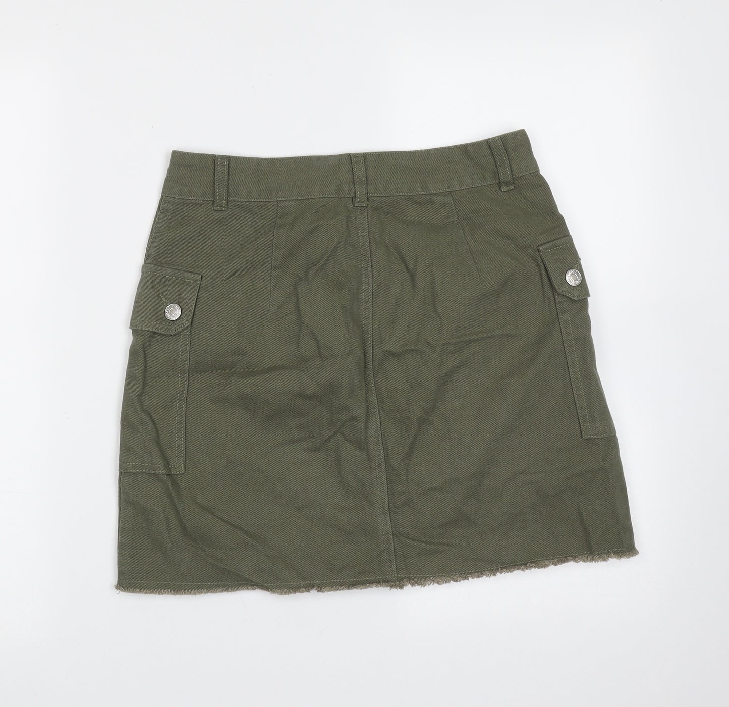 URBAN BLISS Womens Green  Cotton Mini Skirt Size 10    - distressed hem