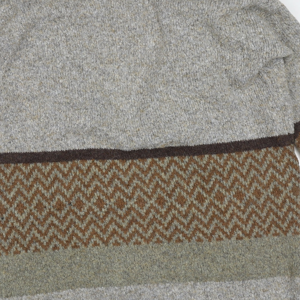 George Womens Grey Collared  Acrylic Cardigan Jumper Size 16