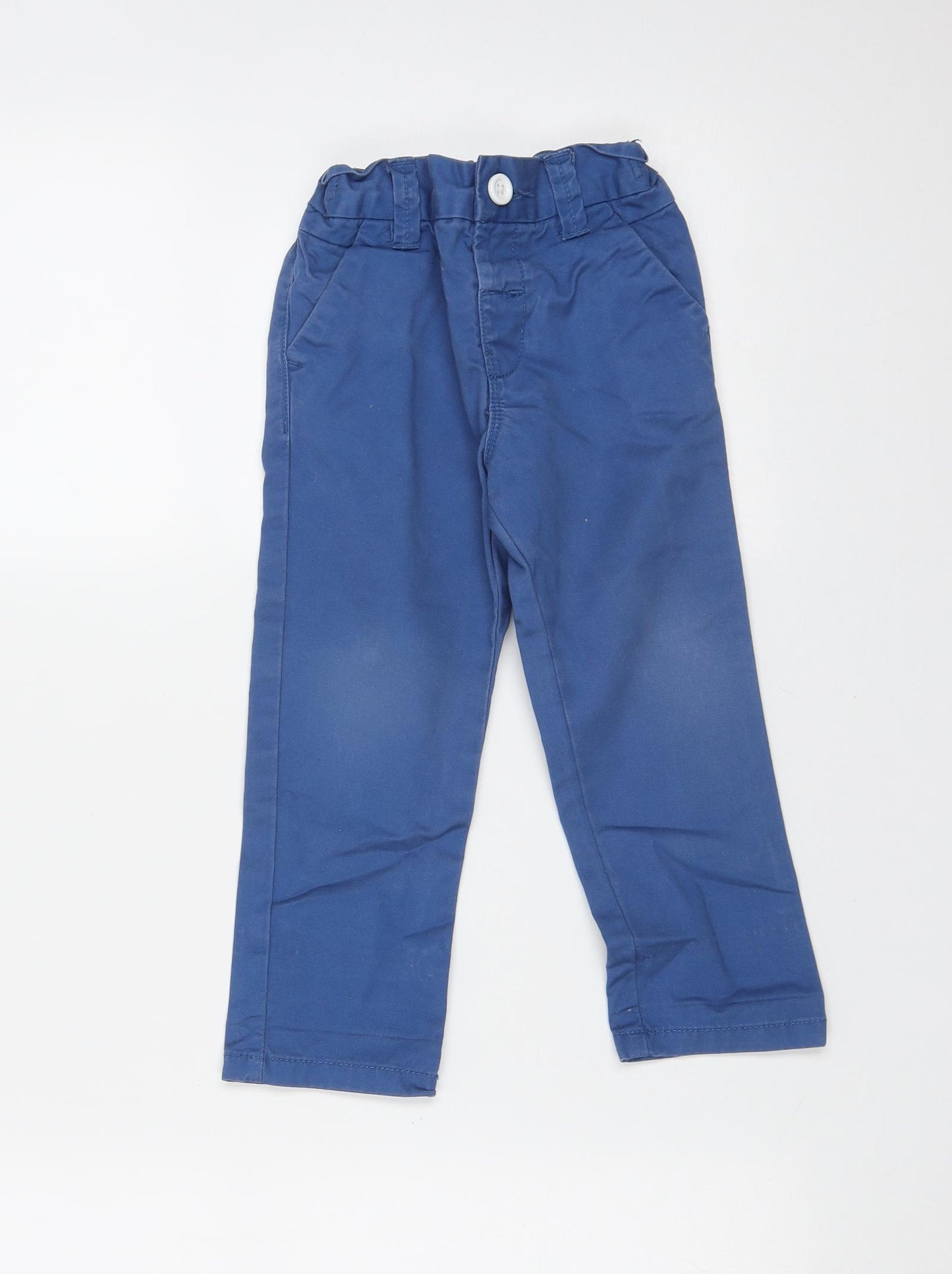 NEXT Boys Blue  Cotton Chino Trousers Size 2-3 Years  Regular Zip