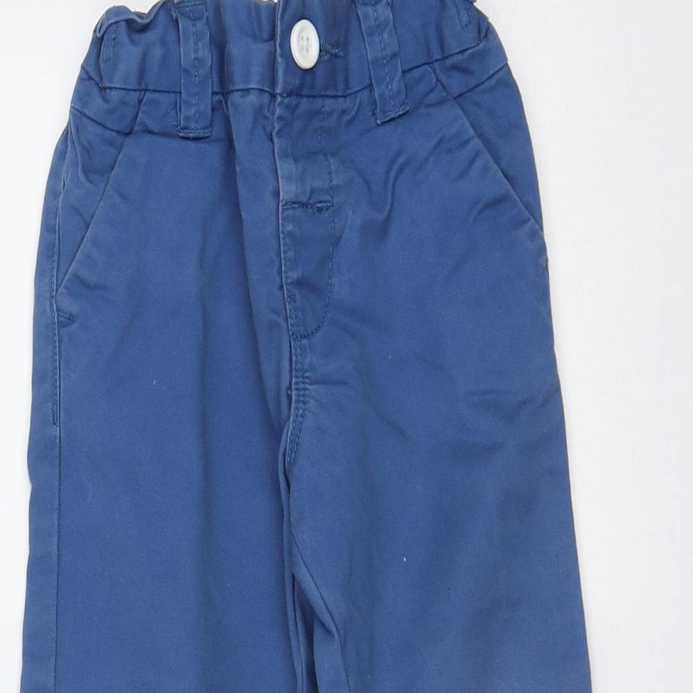 NEXT Boys Blue  Cotton Chino Trousers Size 2-3 Years  Regular Zip