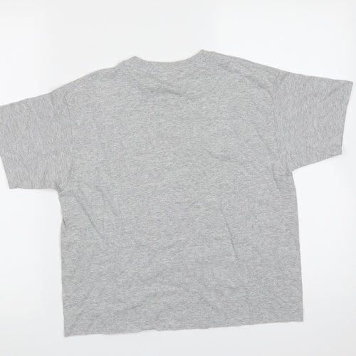 Miss Selfridge Womens Grey  Cotton Basic T-Shirt Size S Round Neck - l'amour