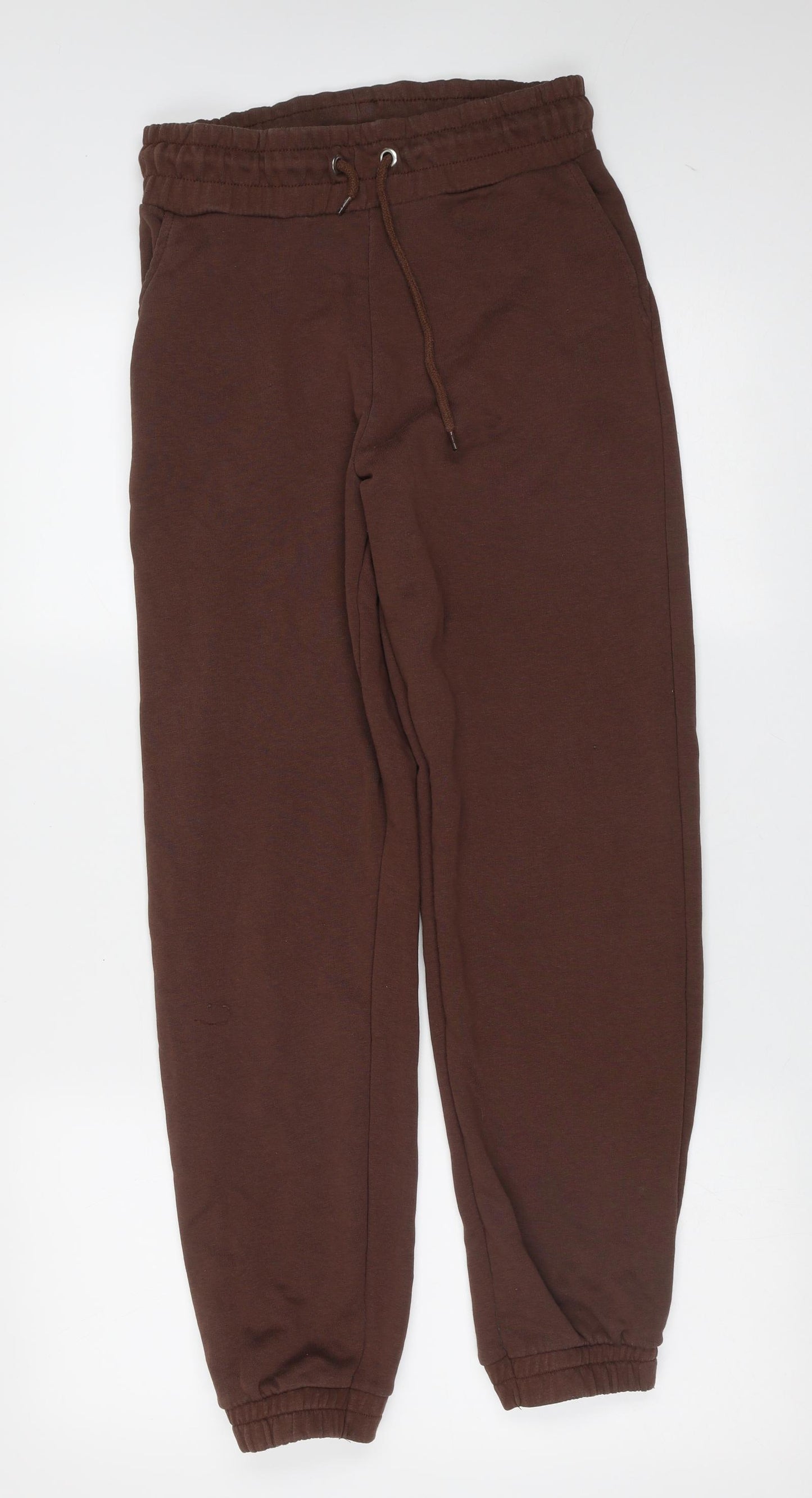 Stradivarius Womens Brown  Cotton Jogger Trousers Size S L29 in Regular