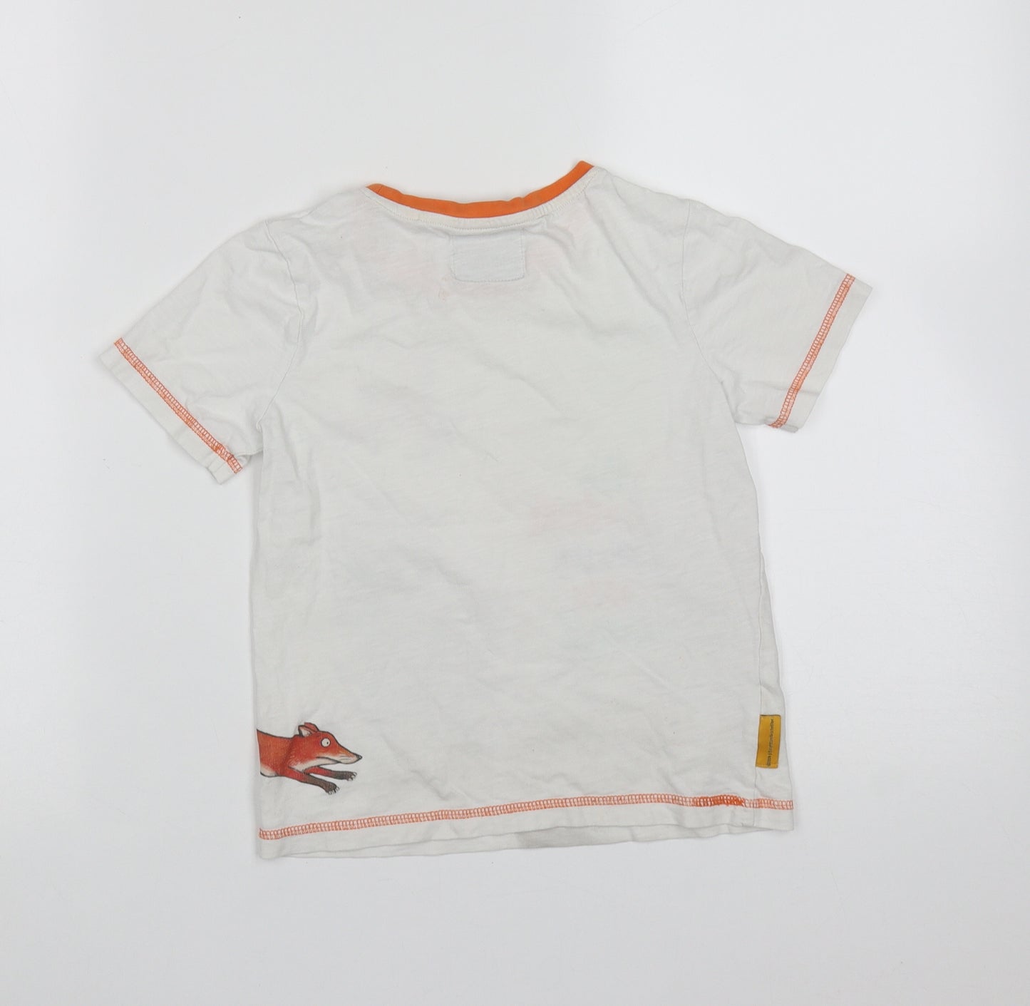 TU Boys White  Cotton Basic T-Shirt Size 4-5 Years Round Neck  - the gruff
