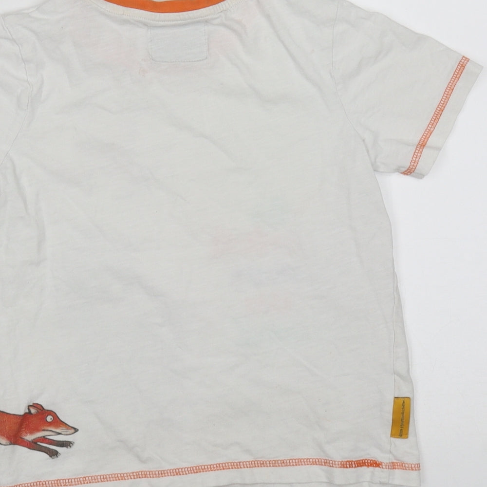 TU Boys White  Cotton Basic T-Shirt Size 4-5 Years Round Neck  - the gruff
