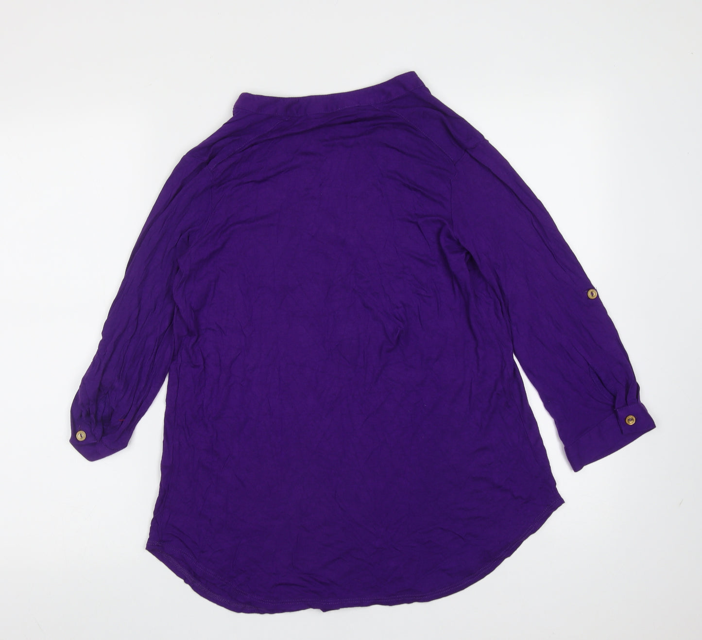 Dorothy Perkins Womens Purple  Viscose Basic Blouse Size 14 V-Neck