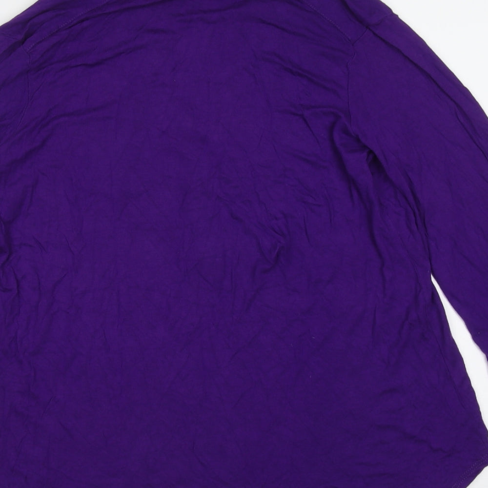 Dorothy Perkins Womens Purple  Viscose Basic Blouse Size 14 V-Neck