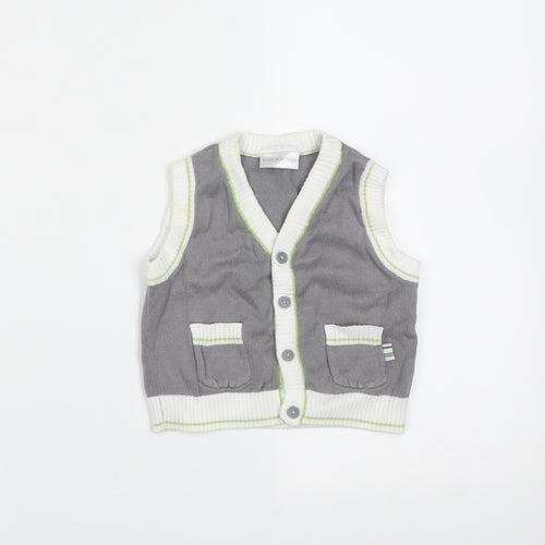Baby Boutique Baby Grey  Cotton Cardigan Jumper Size 3-6 Months  Button