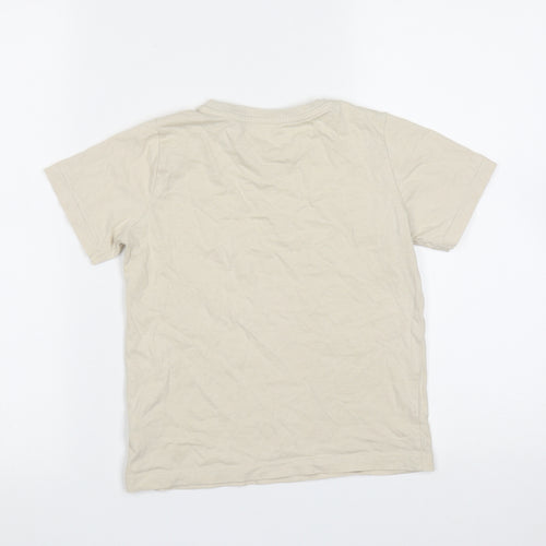 TU Boys Beige  Cotton Basic T-Shirt Size 8 Years Round Neck