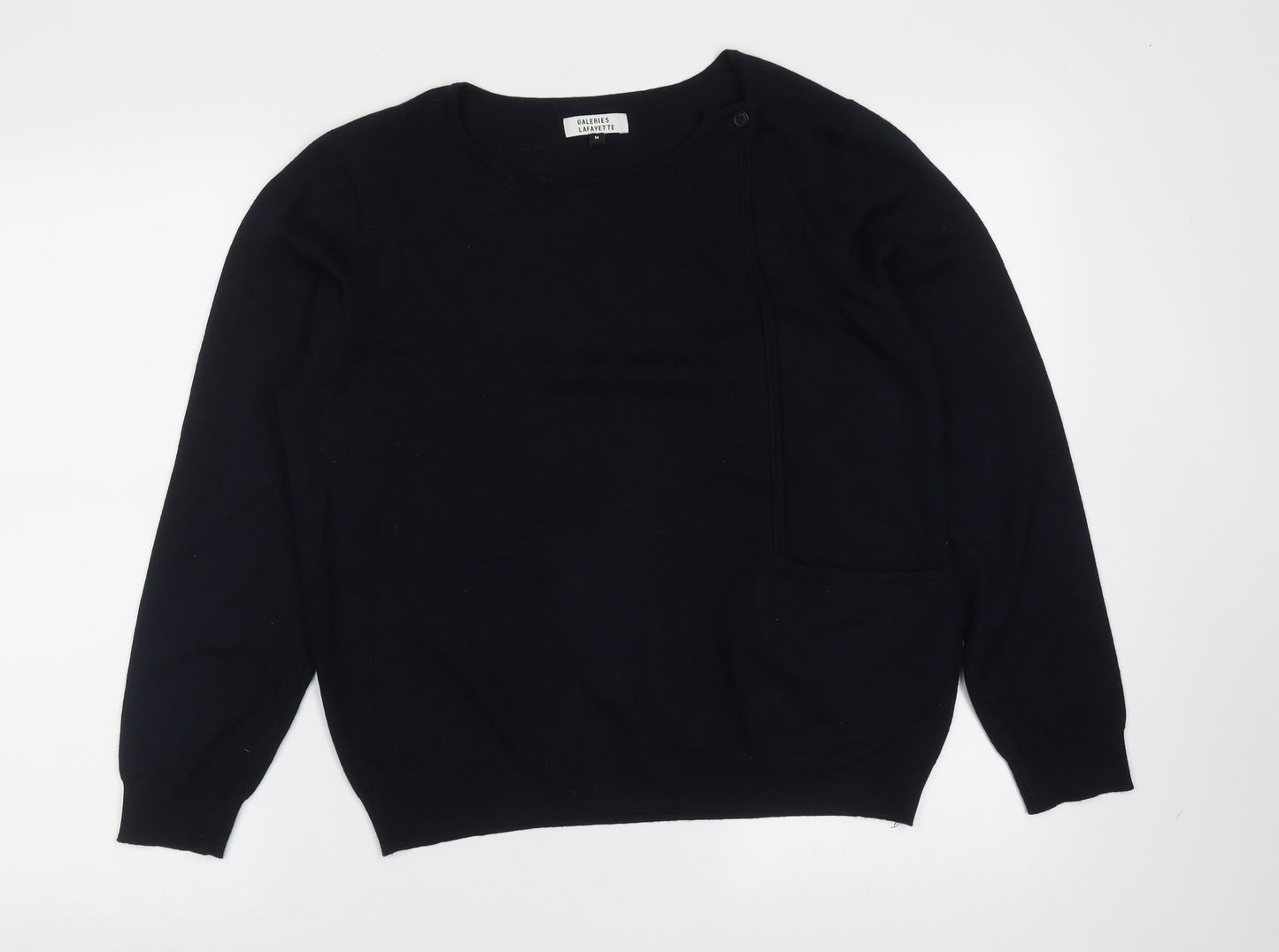 Galeries Lafayette Womens Blue Round Neck  Viscose Pullover Jumper Size M