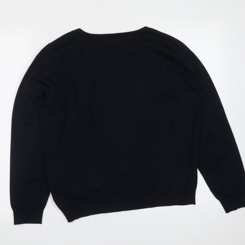 Galeries Lafayette Womens Blue Round Neck  Viscose Pullover Jumper Size M