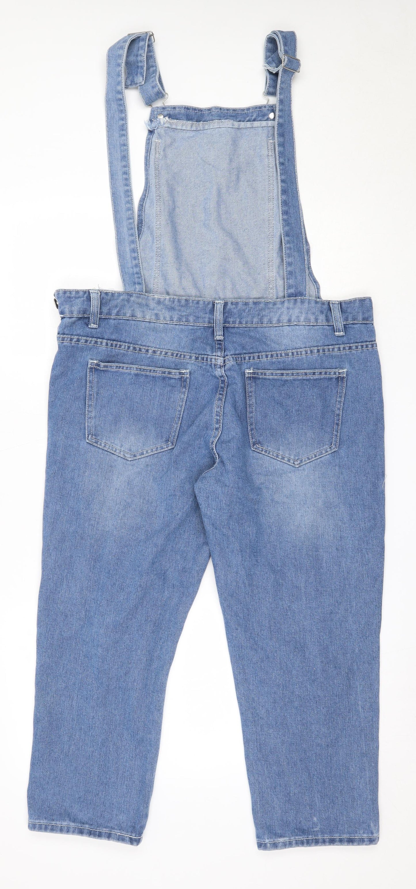 Boohoo Womens Blue  Cotton Dungaree One-Piece Size 14