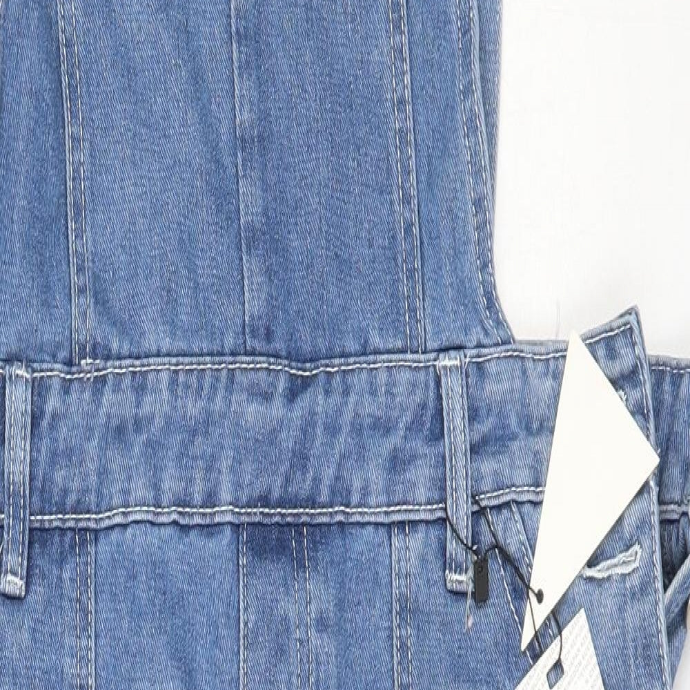 Boohoo Womens Blue  Cotton Dungaree One-Piece Size 14
