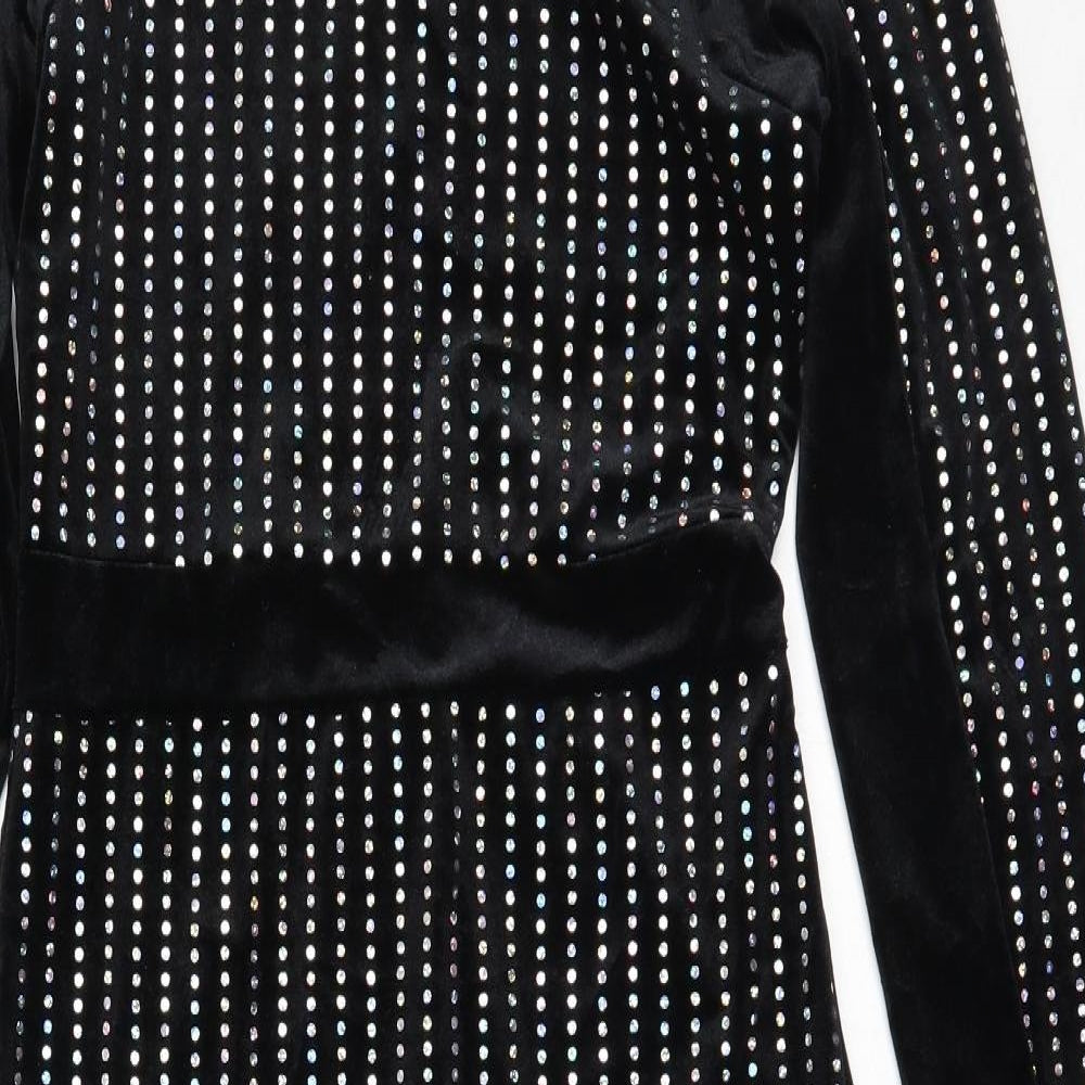 CBR Womens Black  Polyester Bodycon  Size M  Round Neck
