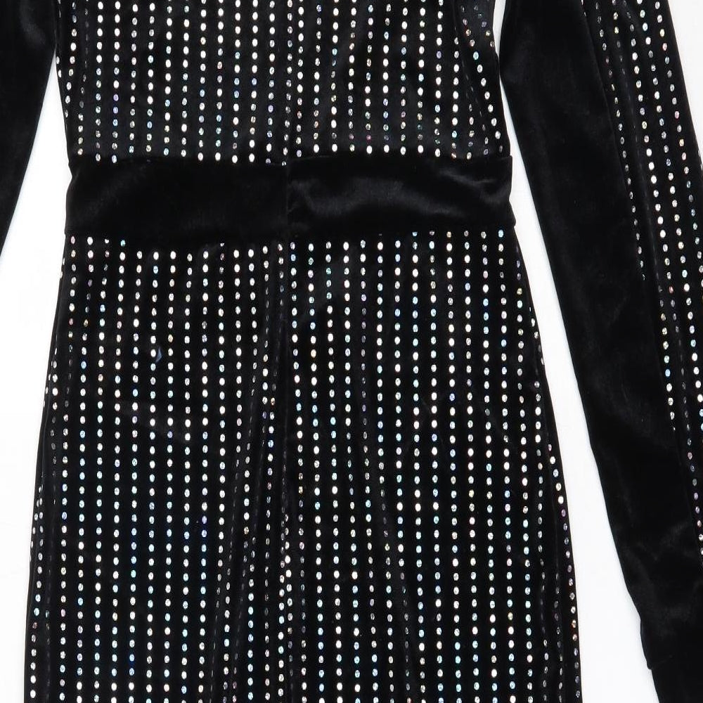 CBR Womens Black  Polyester Bodycon  Size M  Round Neck