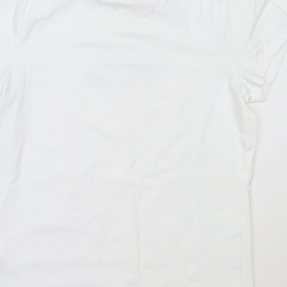 George Girls White  Cotton Basic T-Shirt Size 13-14 Years Round Neck