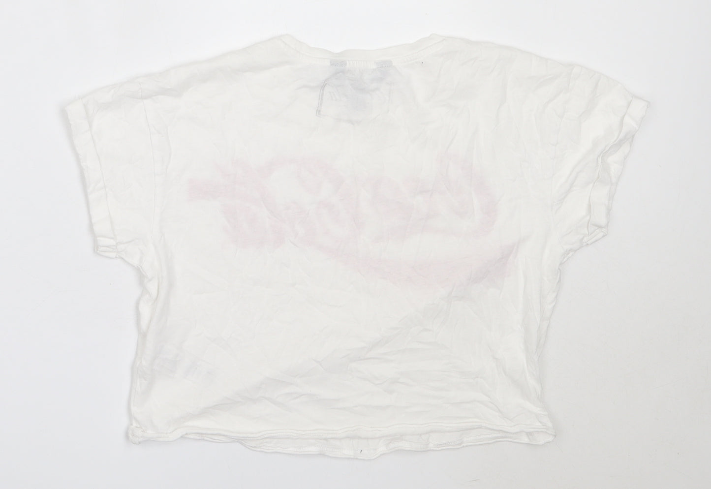 New Look Girls White  Cotton Basic T-Shirt Size 12-13 Years Round Neck  - Coca Cola